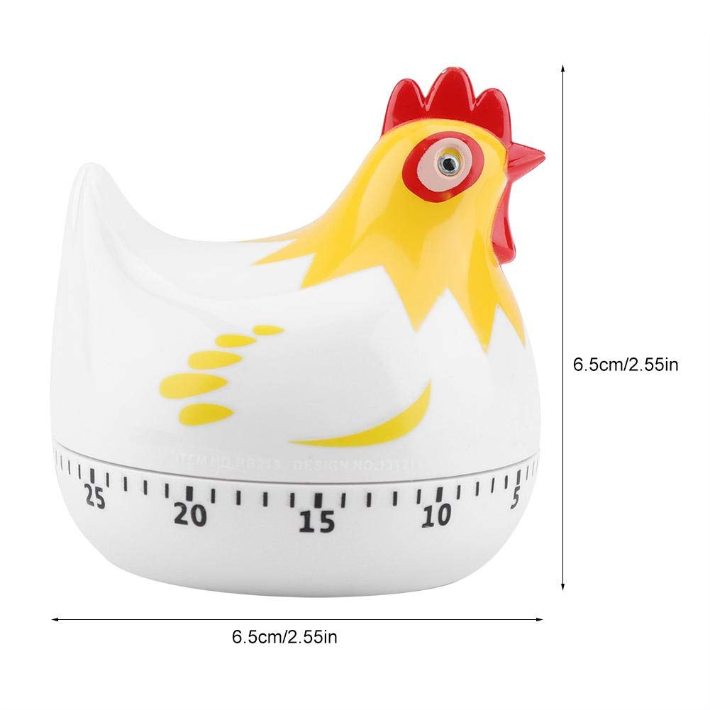 Chicken Pattern Timer, Chicken Pattern Countdown Kitchen Timer Reminder for Cooking Baking(White)