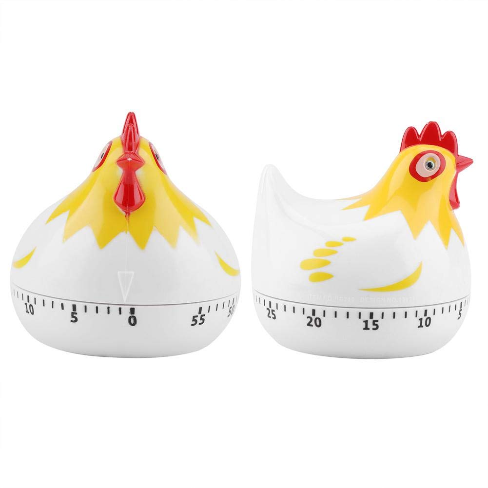 Chicken Pattern Timer, Chicken Pattern Countdown Kitchen Timer Reminder for Cooking Baking(White)