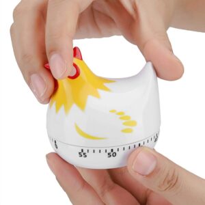 Chicken Pattern Timer, Chicken Pattern Countdown Kitchen Timer Reminder for Cooking Baking(White)