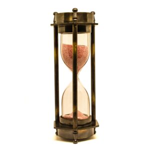 Dual Face Compass 5 Inch Antique 5 Minute Sand Timer Hourglass for Home Decor Gift