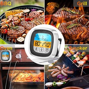 2023 New Waterproof Instant Read Food Thermometer for Meat, 42" Long Probe Digital Meat Thermometer for Cooking Heat Resistant, Time, BBQ, LCD Induction Thermometer for BBQ Smokey Fried Sugar (Grey)