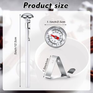 Xuhal 4 Pieces Meat Thermometer for Grill and Cooking Dial Food Thermometer with 5" Probe Deep Fry Thermometer Stainless Steel Stem Kitchen Thermometer for Meat, Milk, Tea, Coffee, Drinks Pocket Size