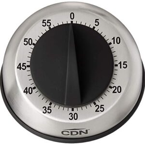 CDN Heavy Duty Mechanical Timer, Silver, 7"