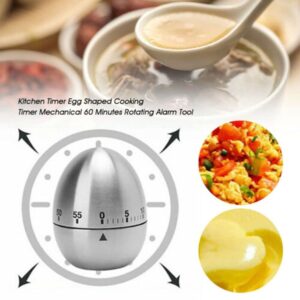 Kitchen Timer,Egg Timer,Kitchen Timers for Cooking,Egg Kitchen Timer Stainless Steel Rotating 60 Minutes Count Down Timer,No Batteries Required Timer,for Kitchen Cooking Work Learning (Kitchen Timer)