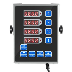 qeerbsin 4 channel commercial kitchen cooking countdown timer with clear display loud alarm reminder for restaurant multiple events