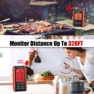 Wireless Meat Thermometer, NEXTAMZ Digital Meat Thermometer for Food Cooking and Baking, Dual Probe Food Thermometer for Oven BBQ Grill Smoker Kitchen