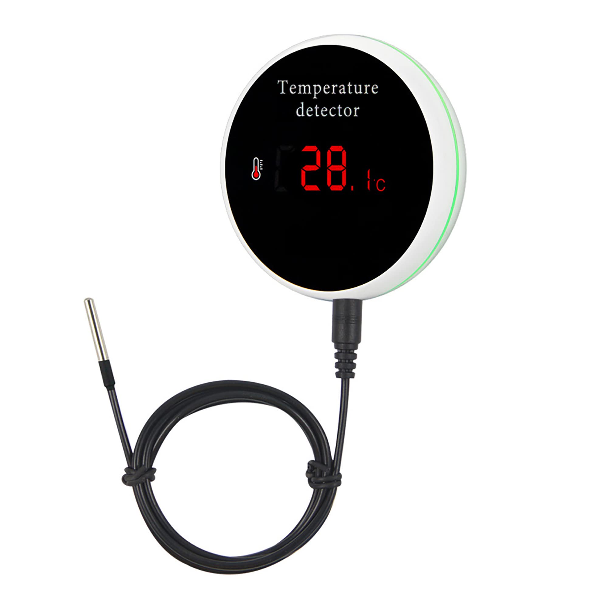 WiFi Temperature Monitor Smart Thermometer: WiFi Temperature Sensor with 1M Waterproof External Probe, App Alert & Buzzer Alarm, Digital Remote Temperature Gauge for Refrigerator, Fish Tank, Pet