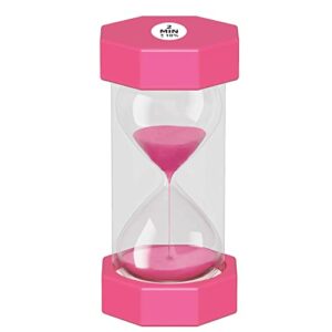 yltimer 2 minute sand timer for kids, unbreakable octagon hourglass sand clock, plastic sand watch 2 min, reloj de arena 2 minutos, colorful hour glass sandglass for classroom games kitchen (pink)