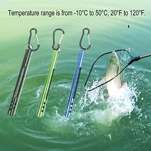 JOYGO FISHAN Fishing Thermometer for Fly Fishing Water Sea Bass Fishing Accessories Outdoor Water Stream Metal Thermometer (Black Color)