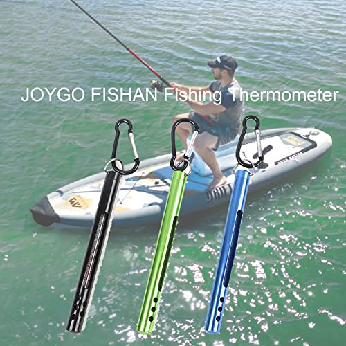 JOYGO FISHAN Fishing Thermometer for Fly Fishing Water Sea Bass Fishing Accessories Outdoor Water Stream Metal Thermometer (Black Color)