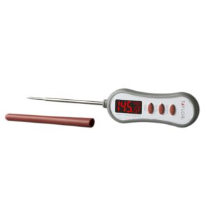 taylor digital instant read meat food grill bbq kitchen cooking thermometer with bright led display, gray