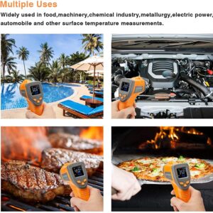 INKBIRD Infrared Thermometer Digital Laser Temperature Gun -58℉~1022℉ INK-IFT01 and Instant Read Meat Thermometer IHT-1P - Adjustable Emissivity Thermometers Gun for Cooking BBQ Oven Pizza