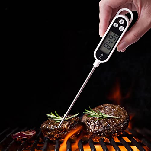 GEMGIMY 2 Pack Meat Thermometer, Digital Instant Read Meat Thermometer with Long Probe, Deep Fry Thermometer for Liquids,Milk Yogurt, Coffee, BBQ, Grill, Roast, Baking,Candy