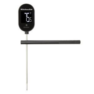 KitchenAid KQ910 Backlit Instant Read Digital Food Kitchen Grill Thermometer, Black