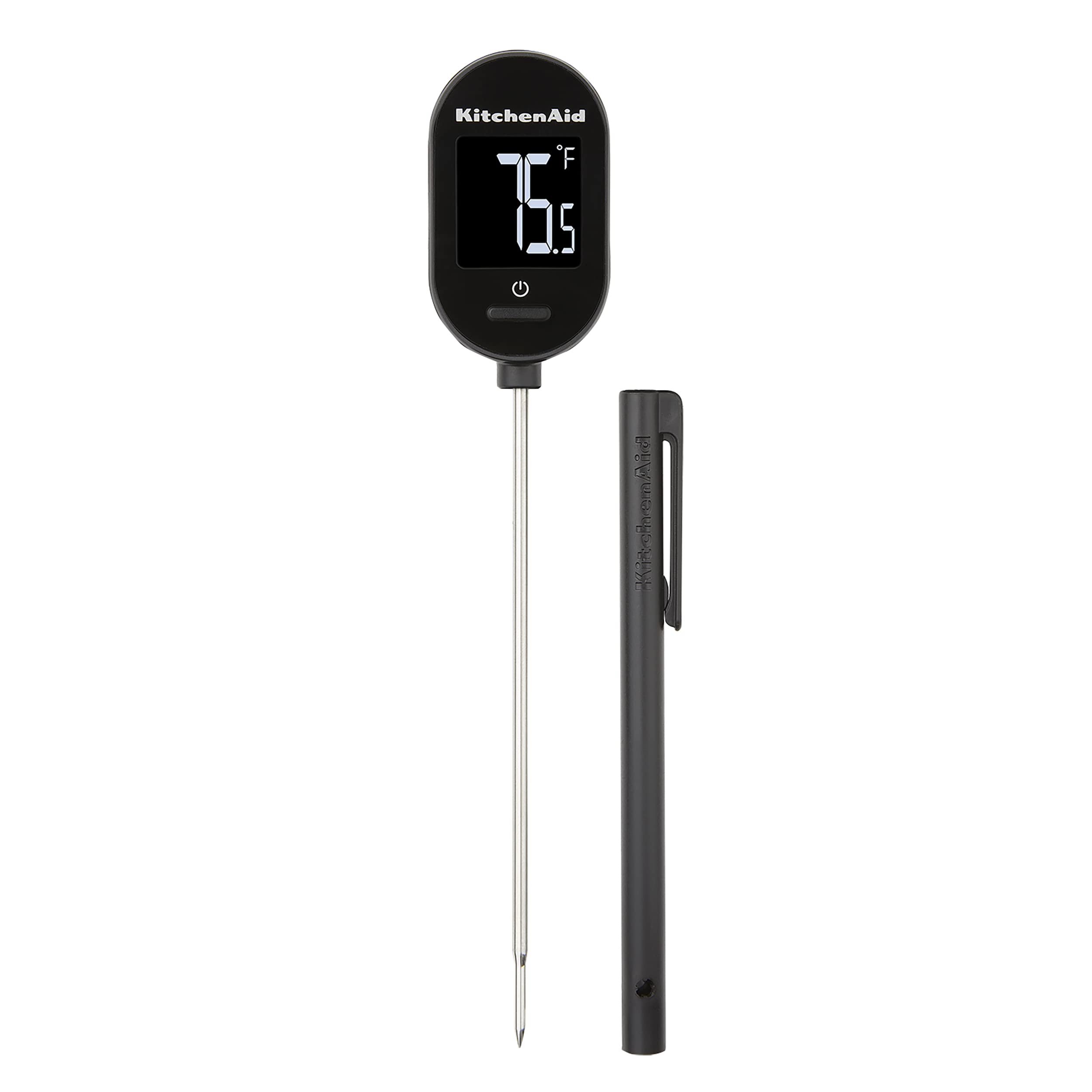 KitchenAid KQ910 Backlit Instant Read Digital Food Kitchen Grill Thermometer, Black