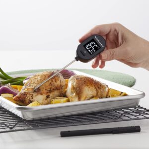 KitchenAid KQ910 Backlit Instant Read Digital Food Kitchen Grill Thermometer, Black