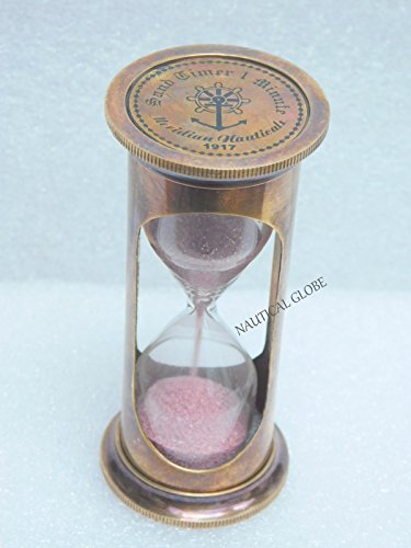 MERIDIAN NAUTICALS Brass Sand Timer Nautical Vintage Antique Item Replica Hour Glass Maritime Item