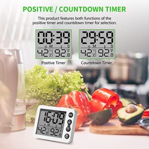 Digital Kitchen Timer for Cooking , SOVIDER Multi-Purpose Classroom Timer with Time Clock Alarm, Thermometer & Hygrometer | Digital Egg Timer with Magnetic, Large Screen Clock, Comfort Level Indicator