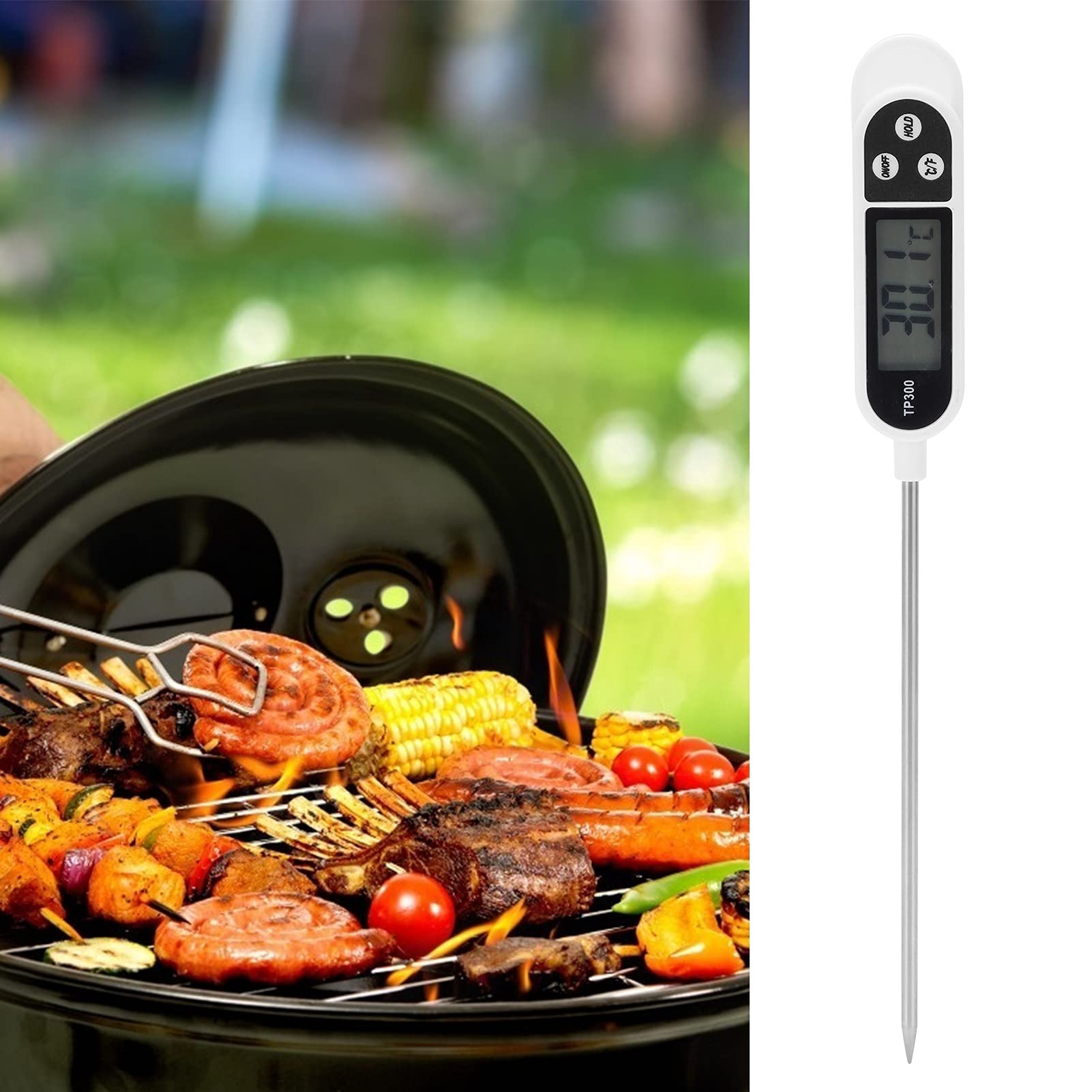 Portable Digital Cooking Meat Thermometer Waterproof Food Oil Water Temperature Meter for Home Kitchen