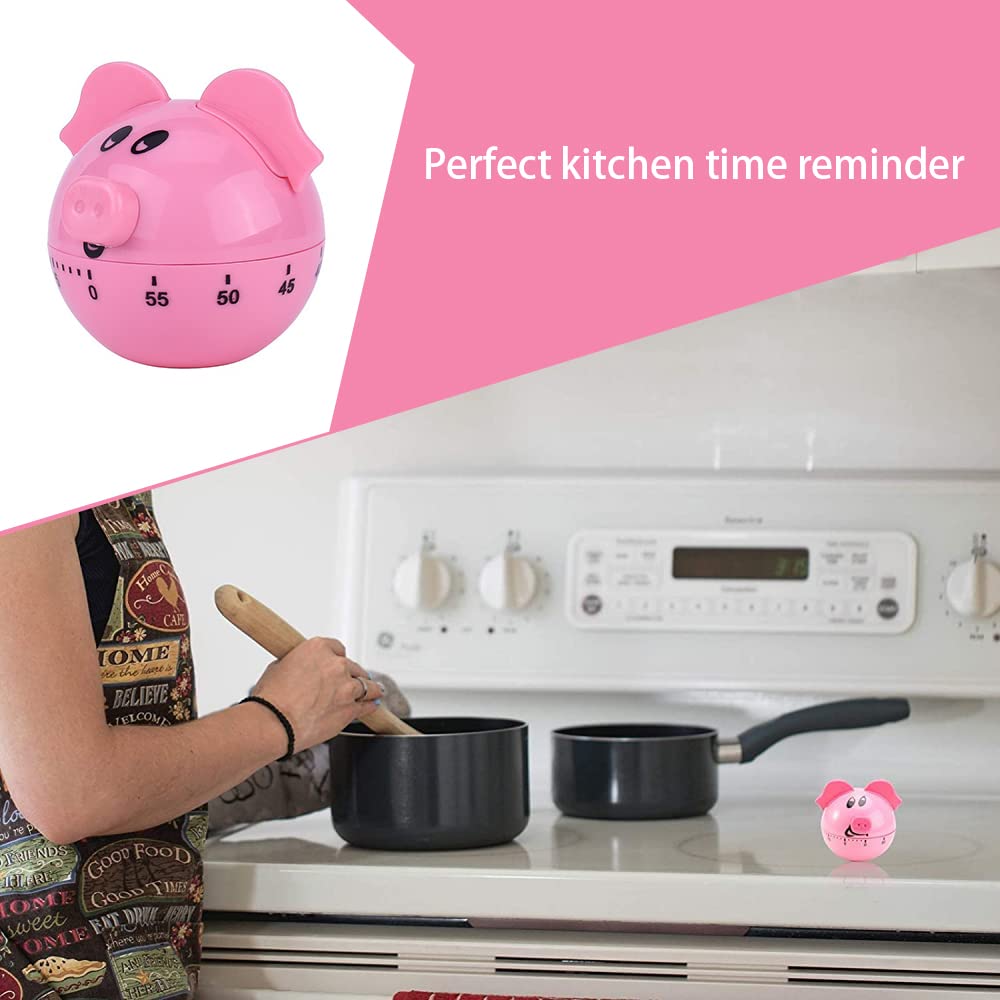 Kitchen Timer Pig Shaped Mechanical Timer Countdown 60 Minutes Cooking Timer for Home Children's Classroom Activities