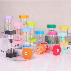 13 Pcs Sand Timer 5.12 Inch Hourglass Timer 30 Second, 1/2/3/5/8/10/15/20/25/30/40/60 Minutes Colorful Sand Watch for Kids Acrylic Covered Clock Sandglass Timer for Classroom, Home, Kitchen