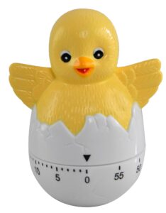 home-x chick timer, cute kitchen home decor, useful kitchen gadgets, animal timers mechanical kitchen cooking timer clock loud alarm counters-student timer- 55 minutes-3 3/4" l x 3"d