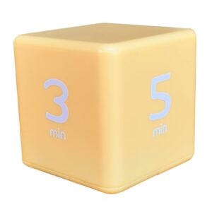 cube timer 1-3-5-10 minutes time management for cooking teaching learning, kitchen timer, kids timer, workout timer, meditation timer, study timer(yellow)…