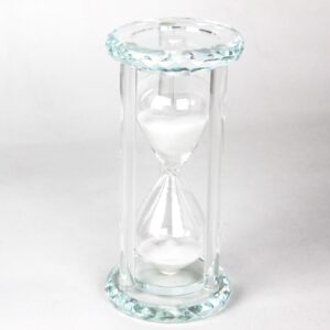 lonovel 60 minutes hourglass timer,crystal sand timer diamond carving surface,hourglass for kitchen office desk coffee table book shelf cabinet home decor birthday gift box package,2 color(pure white)