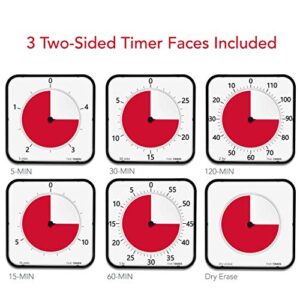 TIME TIMER MAX - Extra-Large 17" Visual Analog Timer, 8-Duration Settings, Interchangeable Faces, Optional Alert, No Loud Ticking - for Kids Classroom Homeschooling and Teacher Tool (Black)