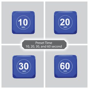 Time Cube Plus Preset Timer for HIIT Workouts, Fitness and Exercise Routines, Cardio and Cross Fit Countdowns, Blue, 10, 20, 30 and 60 Seconds