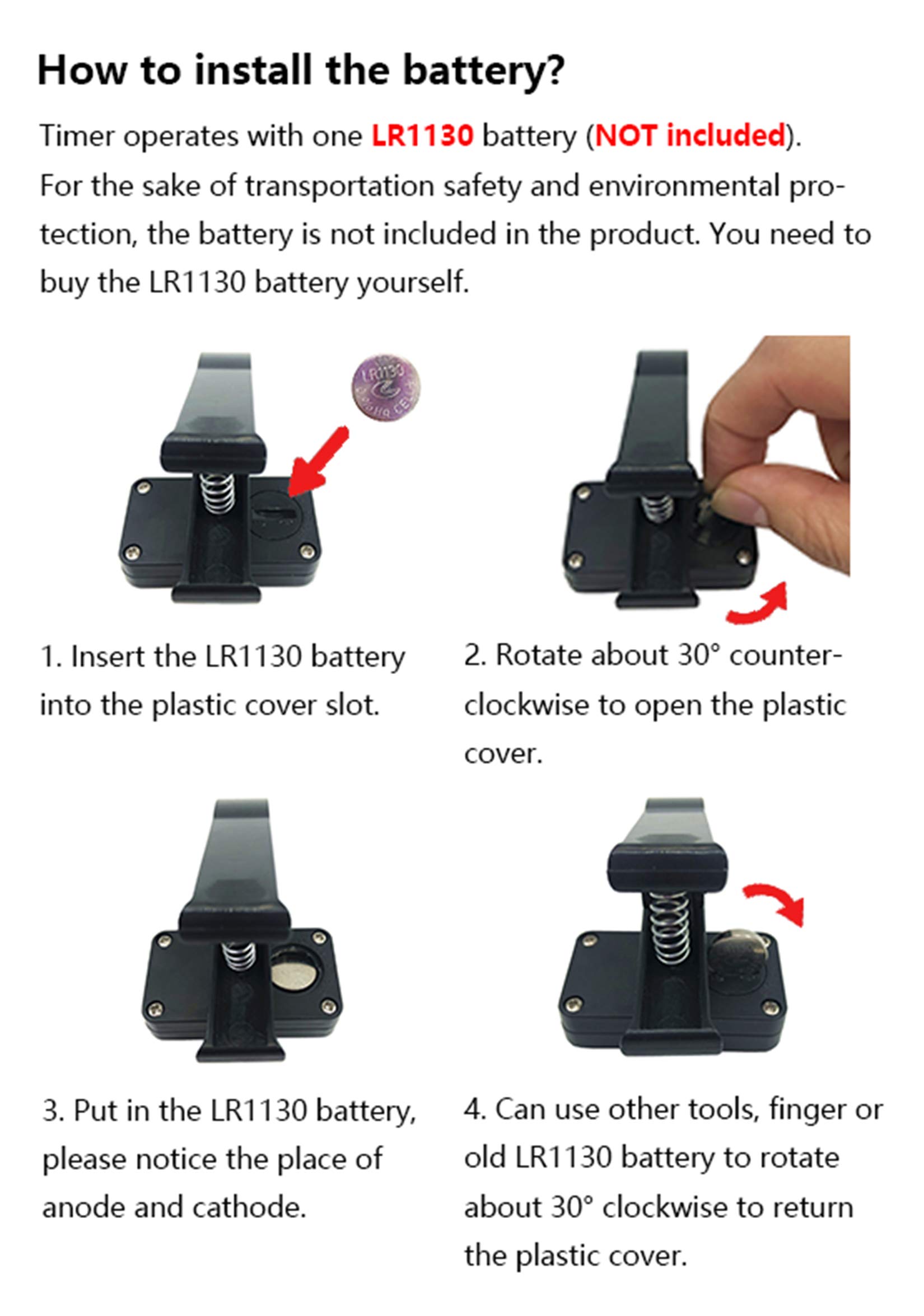 Keleely Timer, Digital Clip-On 99 Min, for Kitchen Baking Teaching Cooking Egg Potty Training