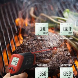 Wintact Digital Infrared Thermometer -58 to 1022℉ (-50 to 550℃) Non-Contact Laser Temperature Gun Measuring Surface for Kitchen Cooking Food Fluid BBQ Frying Meat