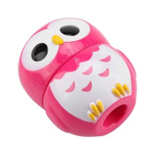 Cute Owl Shape Kitchen Manual Timer Mechanical Home Cooking Counters Clock Alarm Clock Portable Alarm Clock Kitchen Cooking Tool(Rose)