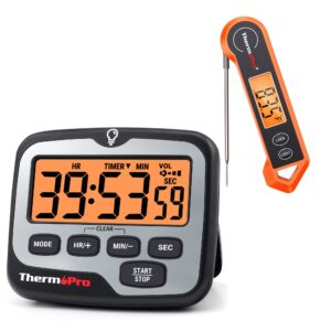 thermopro tp19h digital meat thermometer+thermopro tm01 kitchen timers for cooking