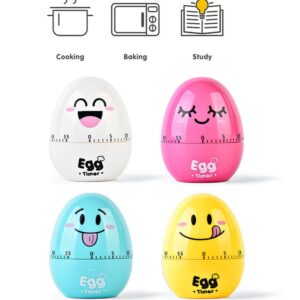 60 Minutes White Funny Mechanical Home Kitchen Egg Timer For Cooking,Kids
