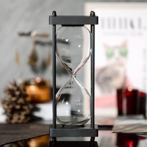Large Fillable Hourglass Timer, Decorative Empty Hourglass, Wooden Frame Sand Hourglass