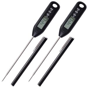 gemgimy 2 pack instant read meat thermometer, kitchen cooking thermometer, candy/deep fry thermometer, kitchen thermometer for bbq grill, roast, milk, yogurt, coffee, bath water, baking temperature