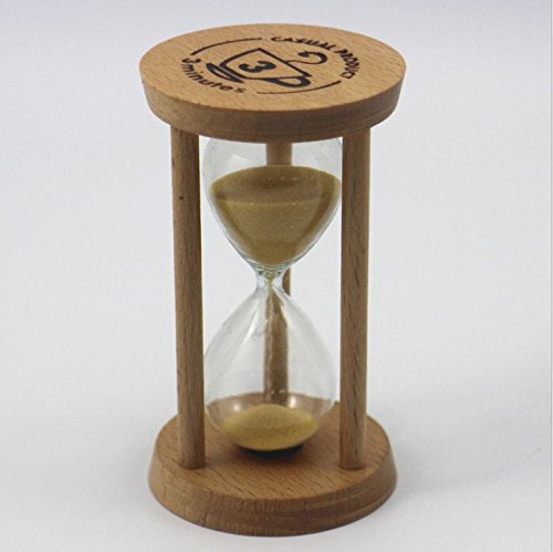 GracesDawn 3 Minutes Wooden Hourglass Yellow Minimalist Modern Home Furnishing