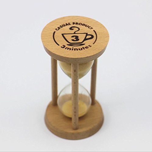 GracesDawn 3 Minutes Wooden Hourglass Yellow Minimalist Modern Home Furnishing