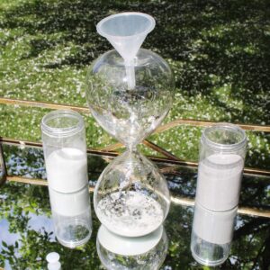Lillian Rose Hourglass Wedding Unity Sand Ceremony Set, 3.25x3.25x8.25, Clear