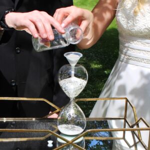 Lillian Rose Hourglass Wedding Unity Sand Ceremony Set, 3.25x3.25x8.25, Clear