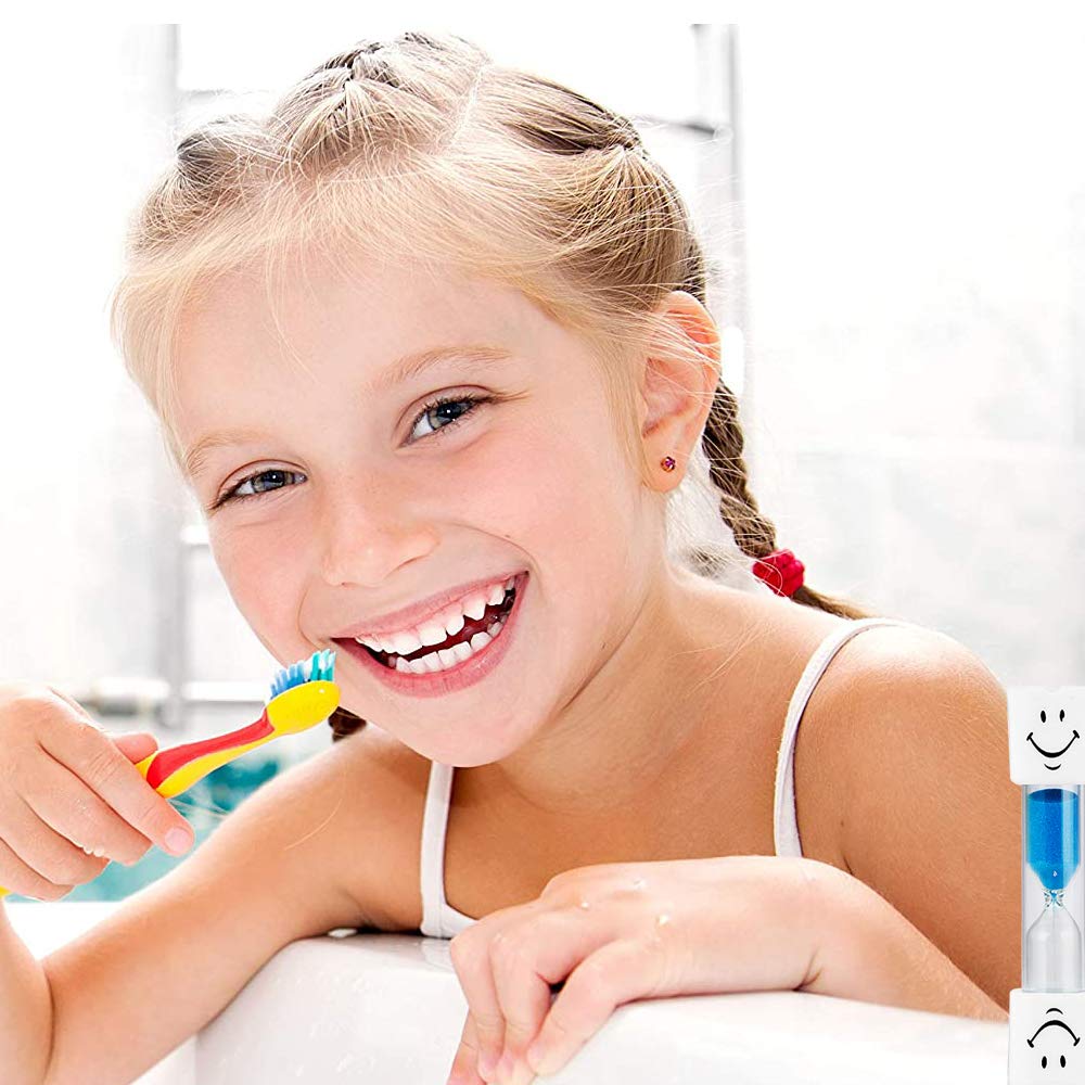 Brushing Timer, 3 Minute Dental Hourglass for Kids, Tooth Brushing Sand Timer (3 Pieces)