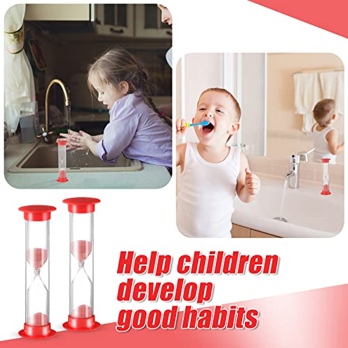 Set of 40 Pcs Sand Timer for Kids 1 Minute Sand Timer Classroom 1 Minute Timer Acrylic Covered Hourglass Timer Red Sand Clock for Preschool Teacher Supplies, 3.35 x 0.98 x 0.98 Inches