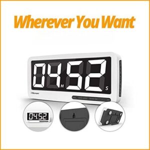 i-Scream LED Big Timer - Extra Large 7.3" Display Digital Timer with 3 Brightness Settings, 4 Alarms and 3 Volume Levels, Battery-Powered Magnetic Countdown Timer for Home, Cooking, Studying, Fitness