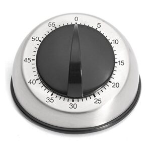 Toolso Mechanical Stainless Steel Time Counter 60Mins Cooking Baking Kitchen Timer Countdown Wind Up Alarm Clock Home Tools