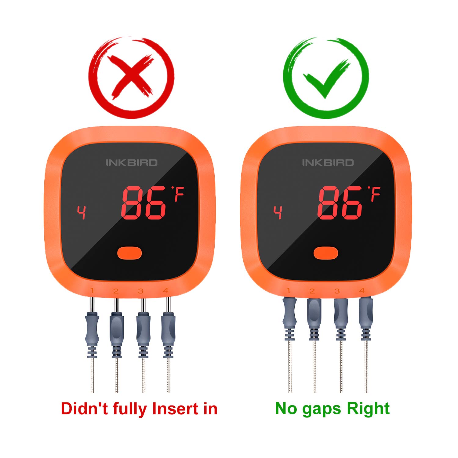 Inkbird Waterproof 150 FT Bluetooth Meat Thermometer IBT-4XC with Magnet, Timer, Alarm and 4 Probes, BBQ Grill Digital Wireless Meat Thermometer for Cooking, Smoker, Kitchen, Oven