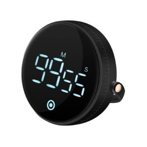 digital kitchen timer, visual timer, magnetic countdown countup timer with large led display, digital timer, handy for cooking, exercising, teaching, easy for children and elderly (black)