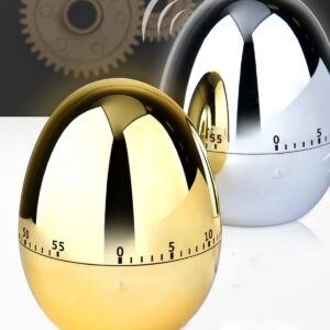 Egg Model Mechanical Timer Kitchen Gadget Cooking Clock Alarm Counters 60 Minutes Manual Timer for Study Decoration (Gold)