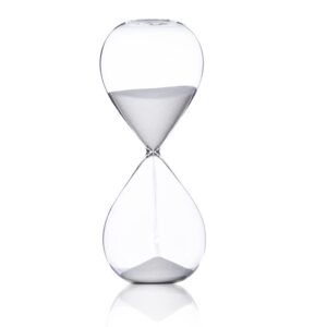 falytemow 60 minutes hourglass sand timer glass sand timer egg hourglass for kitchen child brushing teeth school teaching white