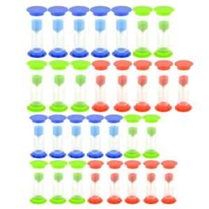 swity home 30 pack 5 minutes plastic sand timer, set of 30 (red, blue, green, 30 pack)